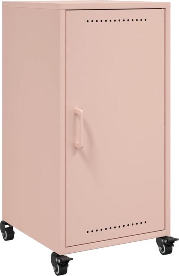 VidaXL Dressoir 36x39x72 cm koudgewalst staal roze