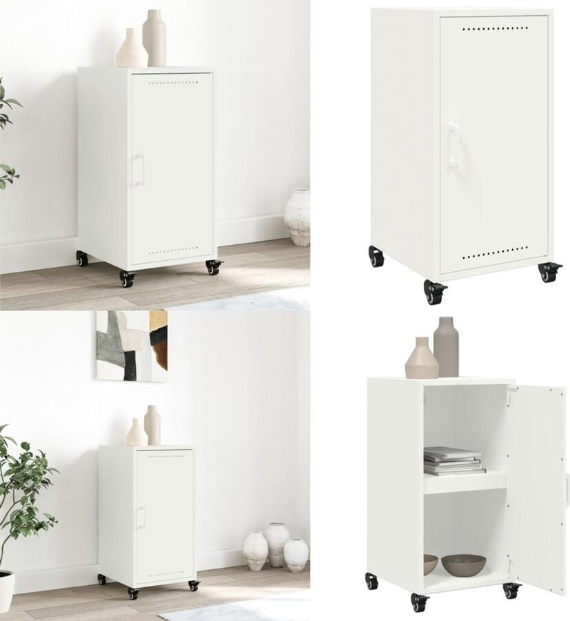 VidaXL Dressoir 36x39x72 cm staal wit Dressoir Dressoirs -kast Dressoirkast