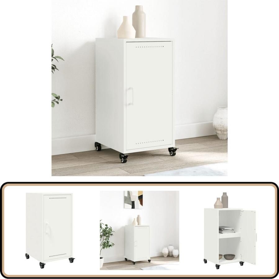 VidaXL Dressoir Staal Wit 36x39x72 cm Dressoir Staaldraad Dressoir Modern Dressoir Wit Dressoir Opbergmeubel