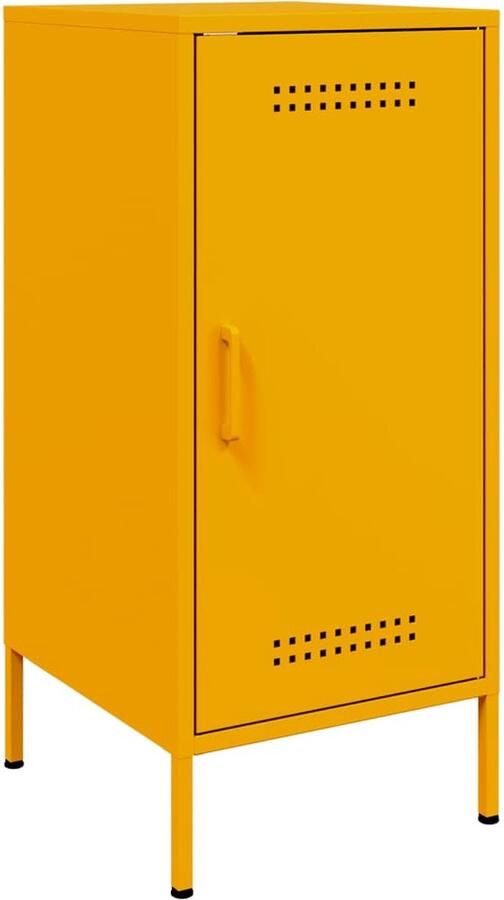 VidaXL Dressoir 36x39x79 cm koudgewalst staal mosterdgeel