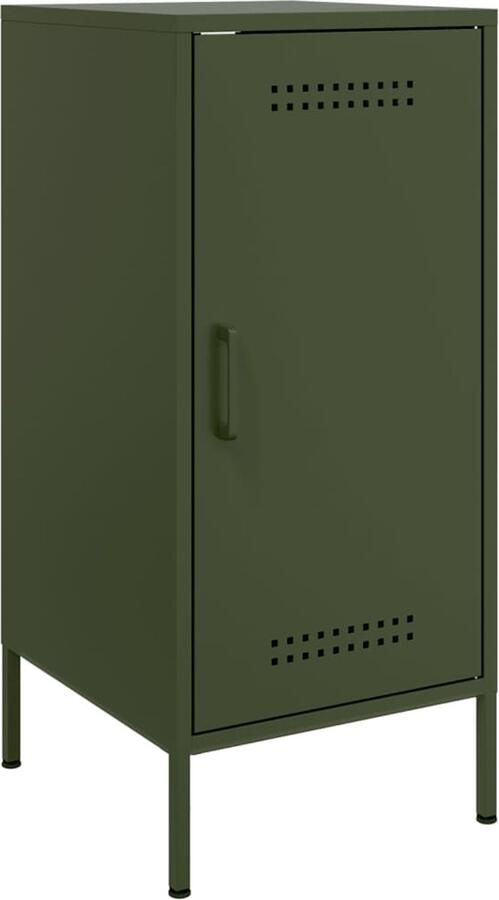 VidaXL Dressoir 36x39x79 cm koudgewalst staal olijfgroen