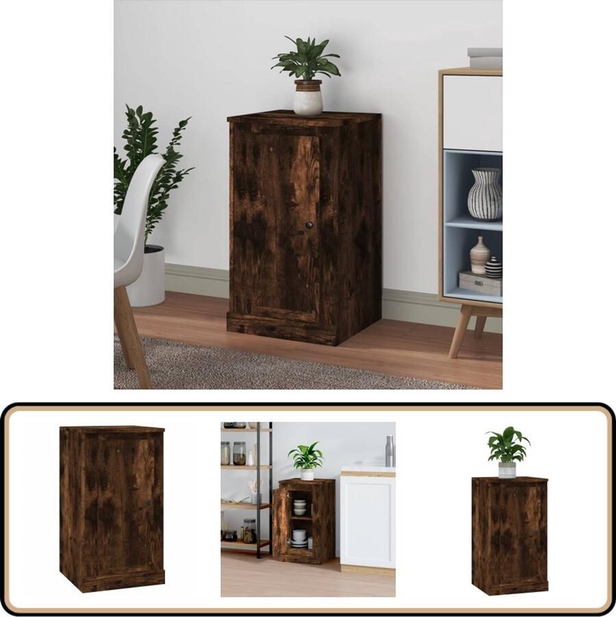 VidaXL Dressoir 37 5x35 5x67 5 cm Gerookt Eiken Dressoir Vintage Dressoir Houten Dressoir Landelijk Dressoir Woonkamermeubel