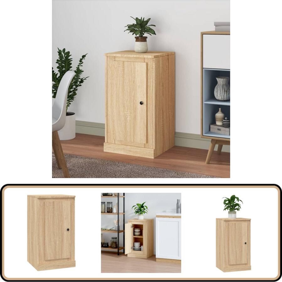 VidaXL Dressoir 37 5x35 5x67 5 cm Sonoma Eiken Dressoir Klassiek Meubel Houten Dressoir Salontafel Tv Tafel