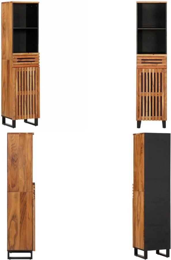 VidaXL Dressoir 38x34x160 cm massief acaciahout Dressoir Dressoirs Opbergkast Wandkast