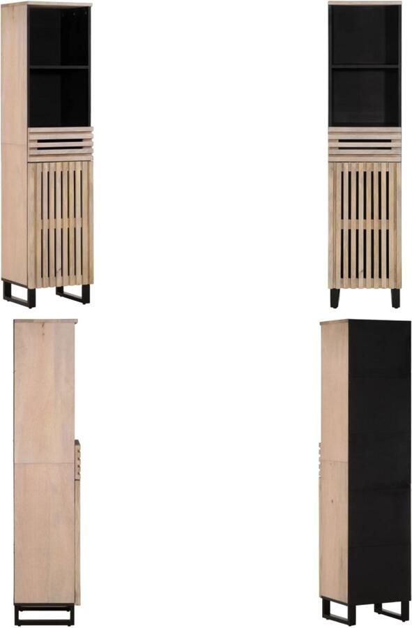 VidaXL Dressoir 38x34x160 cm massief mangohout Dressoir Dressoirs Opbergkast Wandkast