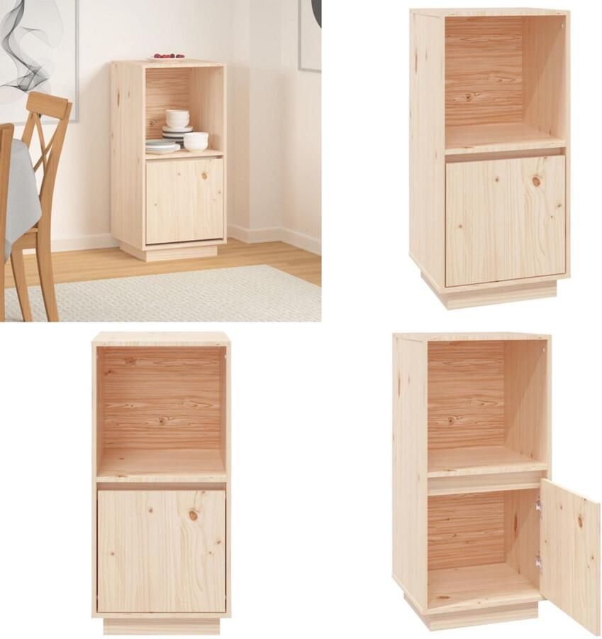 VidaXL Dressoir 38x35x80 cm massief grenenhout Dressoir Dressoirs Kast Kastje