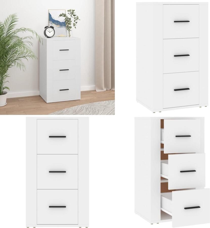 VidaXL Dressoir 40x33x70 cm bewerkt hout wit Dressoir Dressoirs Kast Wandkast