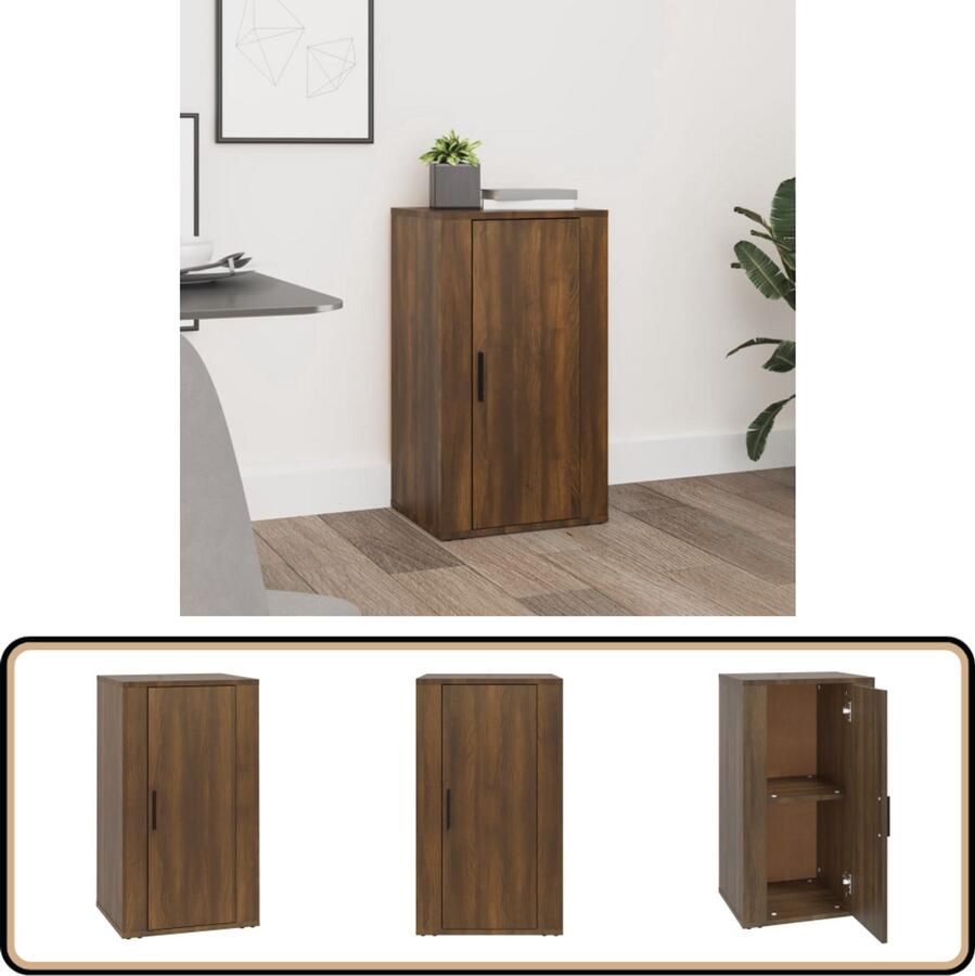 VidaXL Dressoir 40x33x70 cm Bruin Eikenkleur Dressoir Houten Dressoir Bruine Eiken Dressoir Opbergmeubel Salontafel