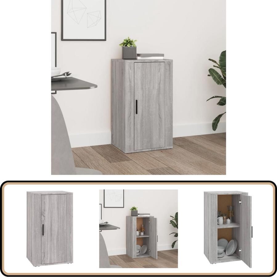 VidaXL Dressoir 40x33x70 cm Grijs Sonoma Eiken Dressoir Houten Dressoir Grijze Dressoir Salontafel Bijzettafel