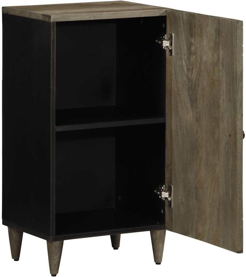 VidaXL Dressoir 40x33x75 cm massief mangohout zwart Dressoir Mangohouten Meubels Vintage Dressoir Opbergmeubilair Salontafel