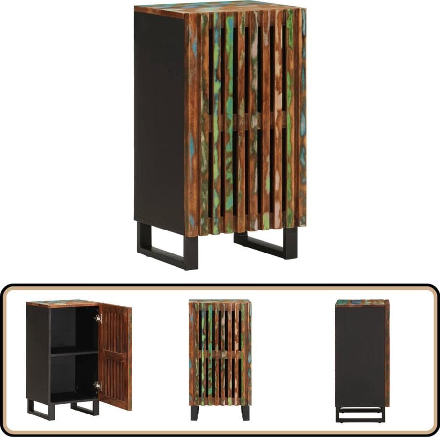 VidaXL Dressoir 40x34x75 cm Massief Acaciahout Dressoir Dressoirs Opbergkast Wandkast