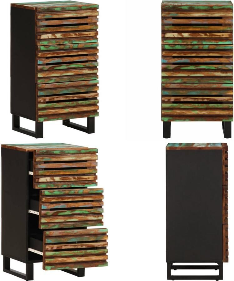 VidaXL Dressoir 40x34x75 cm massief acaciahout Dressoir Dressoirs Opbergkast Wandkast