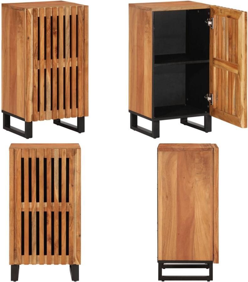VidaXL Dressoir 40x34x75 cm massief acaciahout Dressoir Dressoirs Opbergkast Wandkast