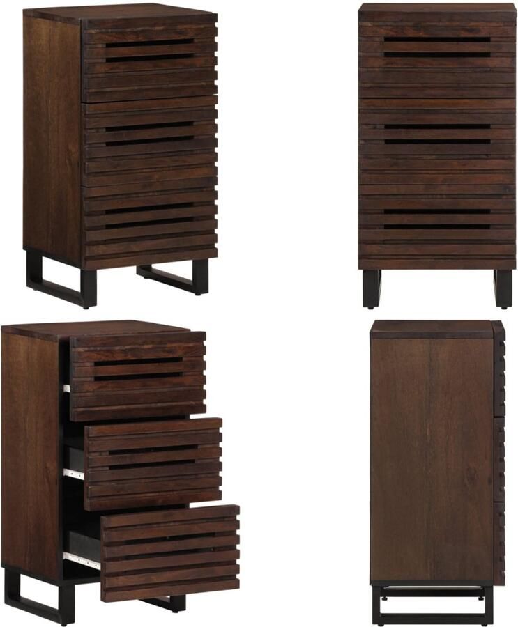 VidaXL Dressoir 40x34x75 cm massief mangohout bruin Dressoir Dressoirs Opbergkast Wandkast