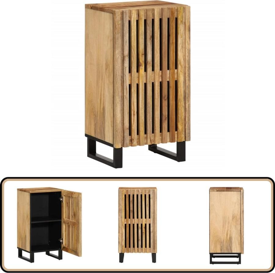 VidaXL Dressoir 40x34x75 cm Massief Mangohout Dressoir Dressoirs Opbergkast Wandkast