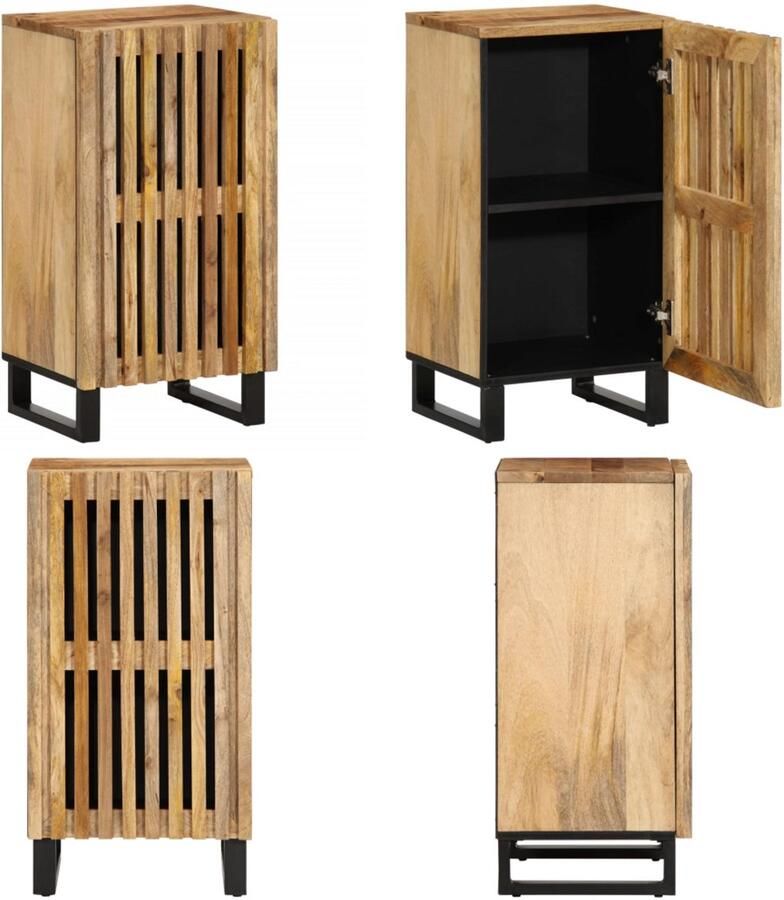 VidaXL Dressoir 40x34x75 cm massief ruw mangohout Dressoir Dressoirs Opbergkast Wandkast