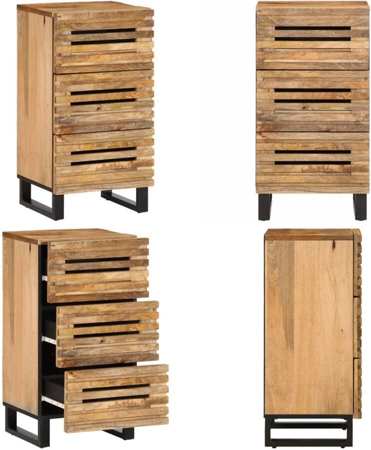 VidaXL Dressoir 40x34x75 cm massief ruw mangohout Dressoir Dressoirs Opbergkast Wandkast