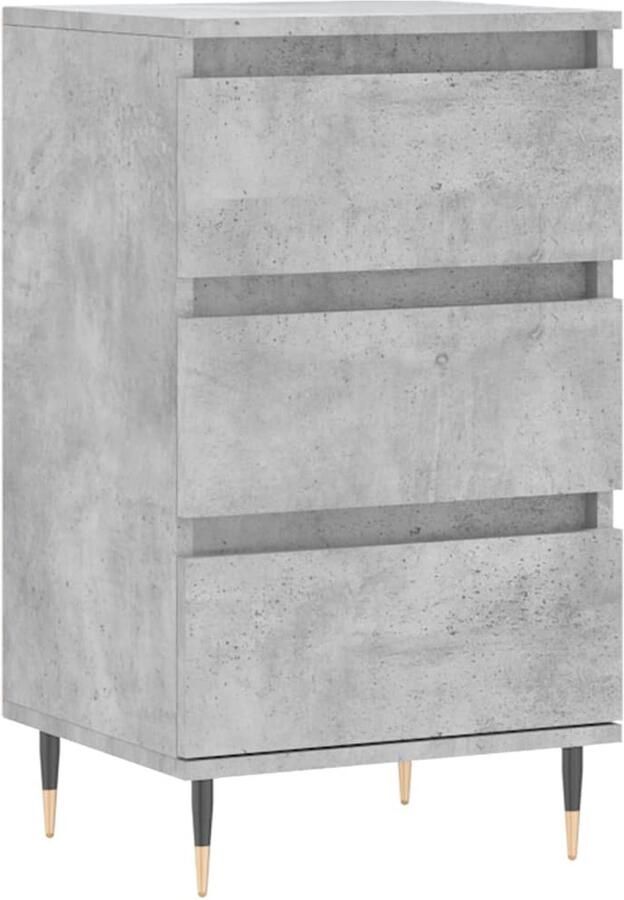 The Living Store Dressoir 40x35x70 cm bewerkt hout betongrijs Dressoir Beton Grijs Kast Buffetkast Houten Dressoir - Foto 2