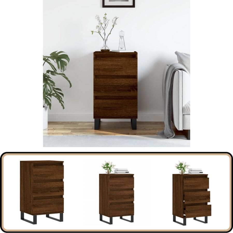 VidaXL Dressoir 40x35x70 cm Bruin Eikenkleur Dressoir Kast Buffetkast Houten Dressoir Bruine Eiken Kleur