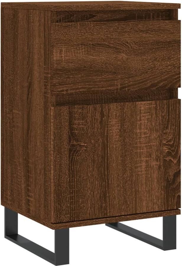 VidaXL Dressoir Bruin Eiken 40x35x70 cm Hout & IJzer Dressoir Kast Opbergkast Houten Kast Bruine Eiken