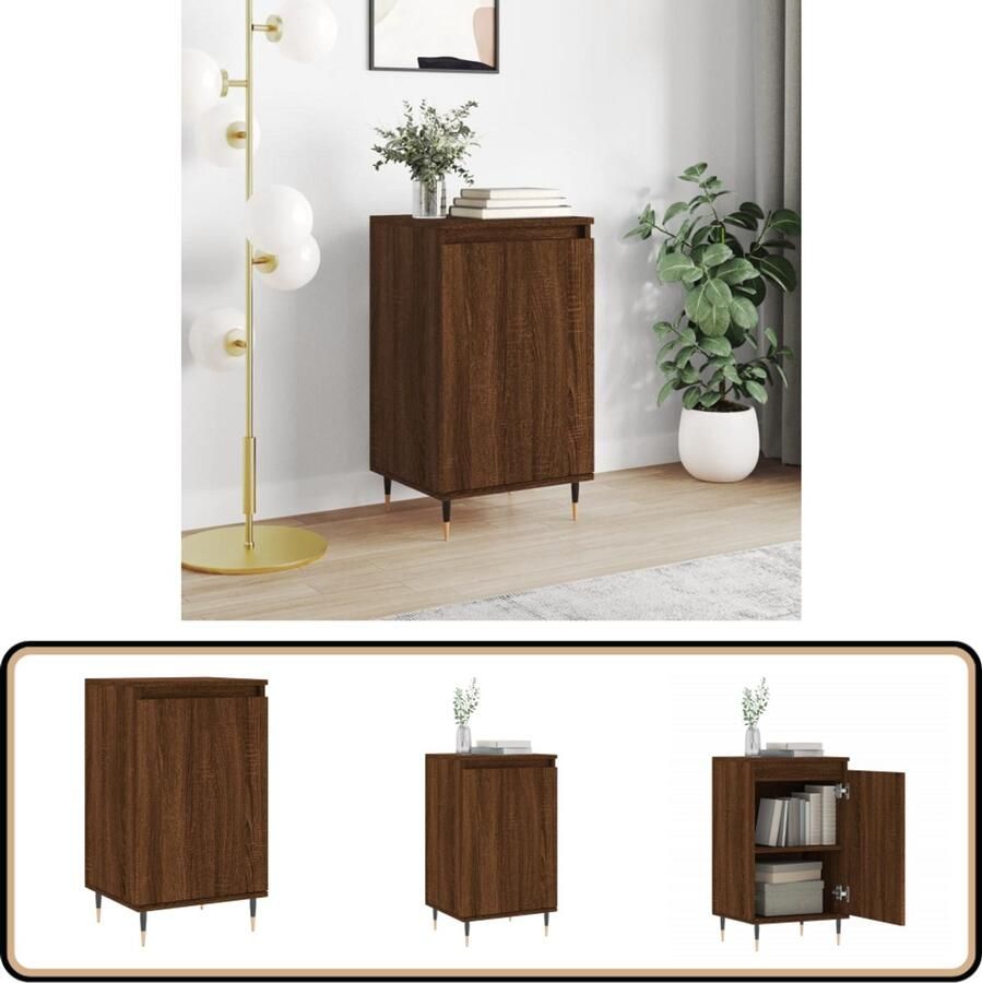 VidaXL Dressoir 40x35x70 cm bewerkt hout bruin eikenkleur