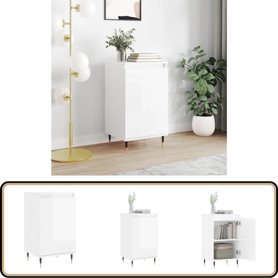 VidaXL Dressoir 40x35x70 cm Hoogglans Wit Dressoir Meubel Houten Dressoir Modern Dressoir Vintage Dressoir