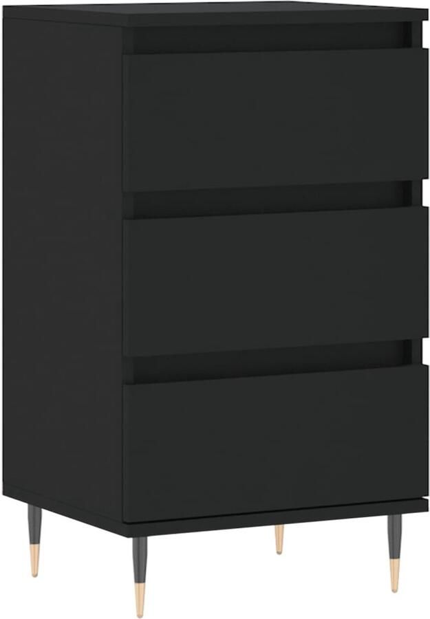 VidaXL Dressoir Zwart 40x35x70 cm Bewerkt hout Dressoir Kast Buffetkast Houten Dressoir Zwart Dressoir