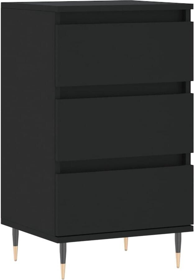 VidaXL -Dressoir-40x35x70-cm-bewerkt-hout-zwart - Foto 3