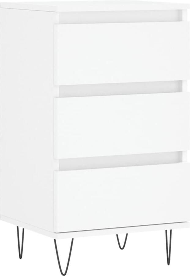 VidaXL Dressoir 40x35x70 cm wit bewerkt hout Dressoir Kast Buffetkast Houten Dressoir Wit Dressoir