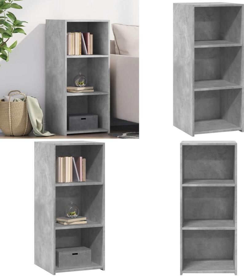 VidaXL Dressoir 40x41x93 cm bewerkt hout betongrijs Dressoir Dressoirs Kast Wandkast