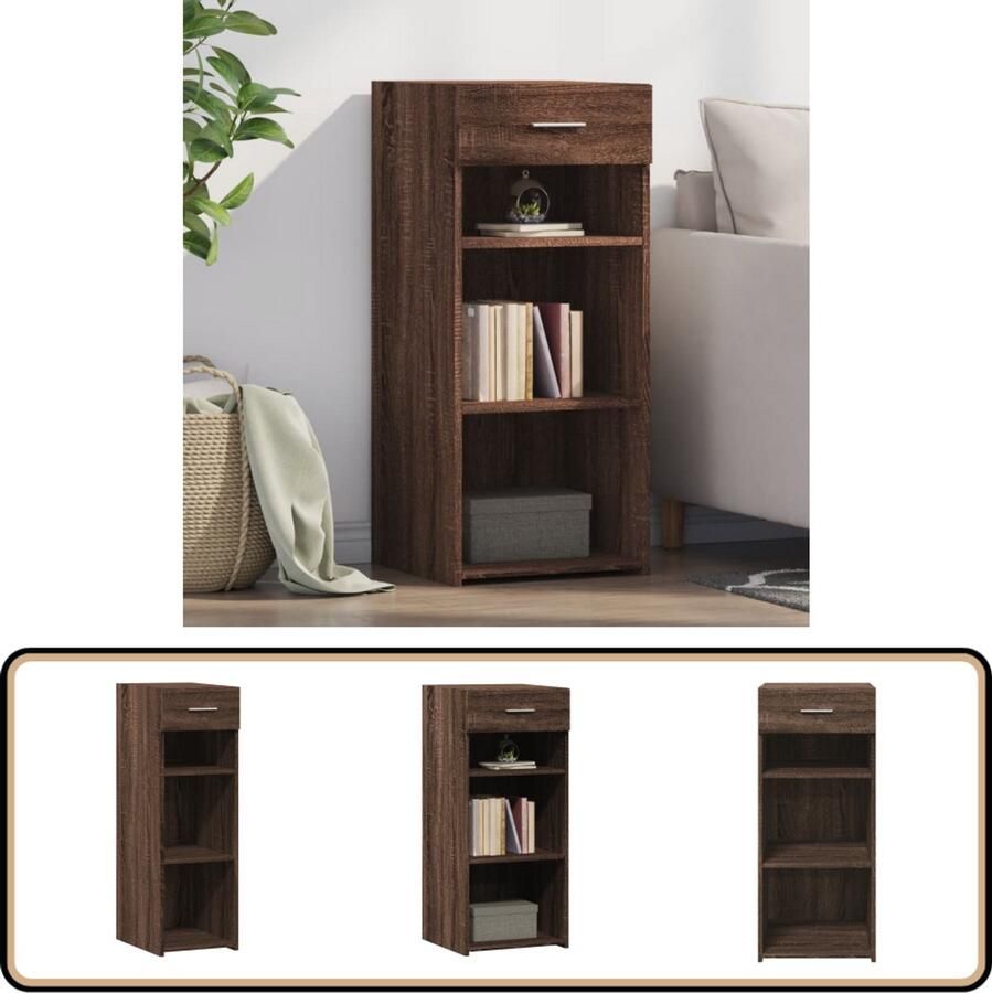 VidaXL Dressoir Bruineiken 40x42 5x93 cm Dressoir Scandinavisch Design Houten Dressoir Bruine Eiken Kleur Opbergkast