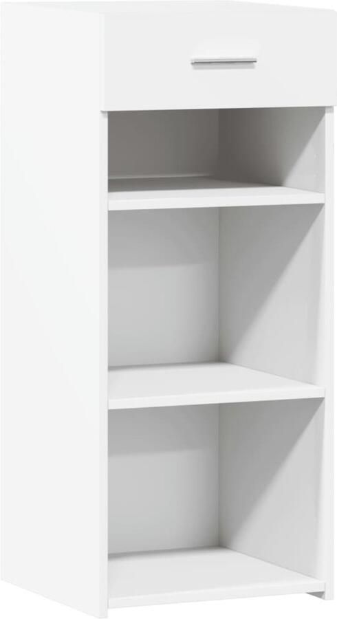 The Living Store Dressoir 40x42 5x93 cm bewerkt hout wit Dressoir Scandinavisch Design Houten Dressoir Wit Dressoir Opbergkast - Foto 3