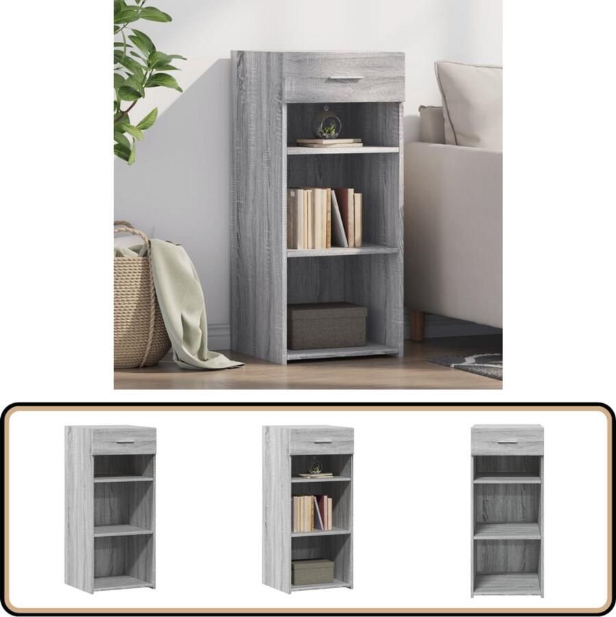 VidaXL Dressoir 40x42 5x93 cm Grijs Sonoma Eiken Dressoir Scandinavisch Design Houten Dressoir Grijze Dressoir Opbergkast
