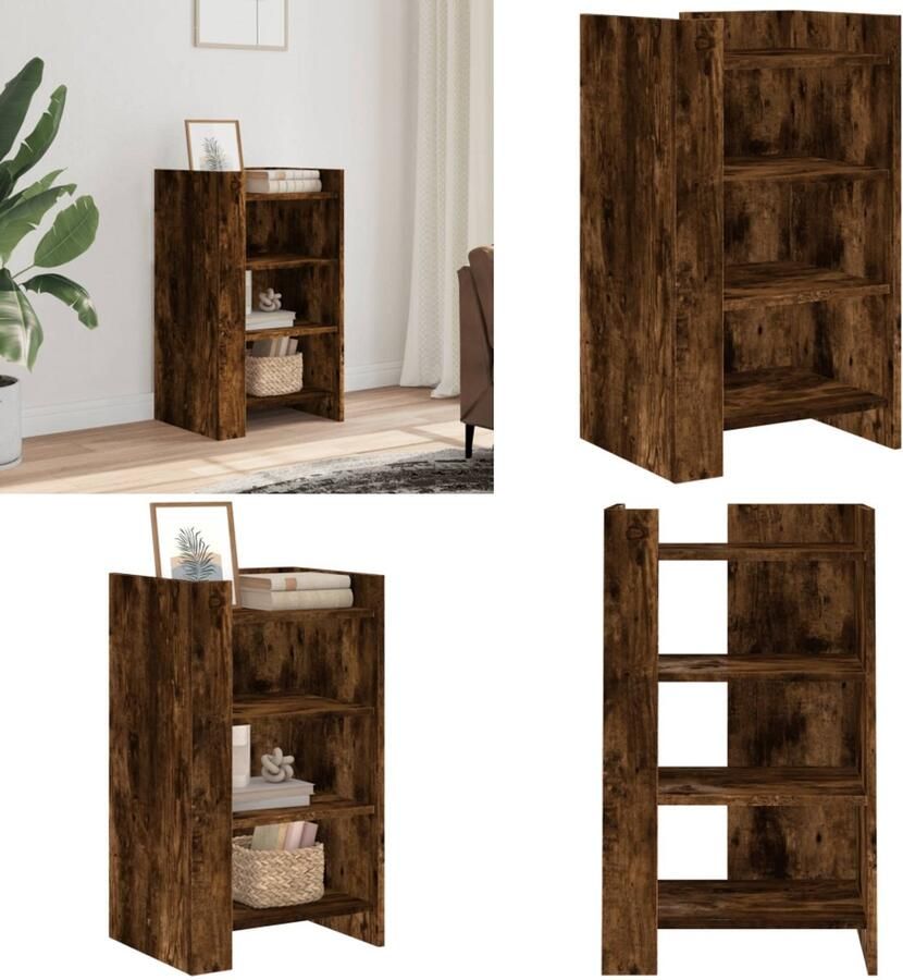 VidaXL Dressoir 45x35x75 cm bewerkt hout gerookt eiken Dressoir Dressoirs Kast Wandkast