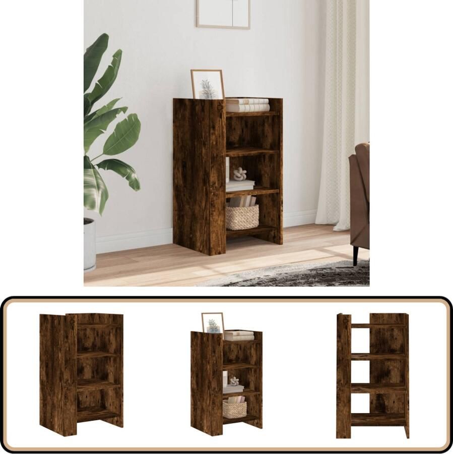 VidaXL Dressoir 45x35x75 cm Bewerkt Hout Gerookt Eiken Dressoir Modern Dressoir Houten Dressoir Gerookt Eiken Opbergkast
