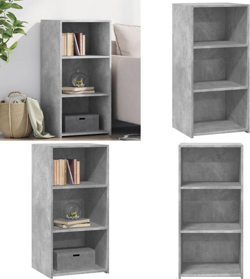 VidaXL Dressoir 45x41x93 cm bewerkt hout betongrijs Dressoir Dressoirs Kast Wandkast