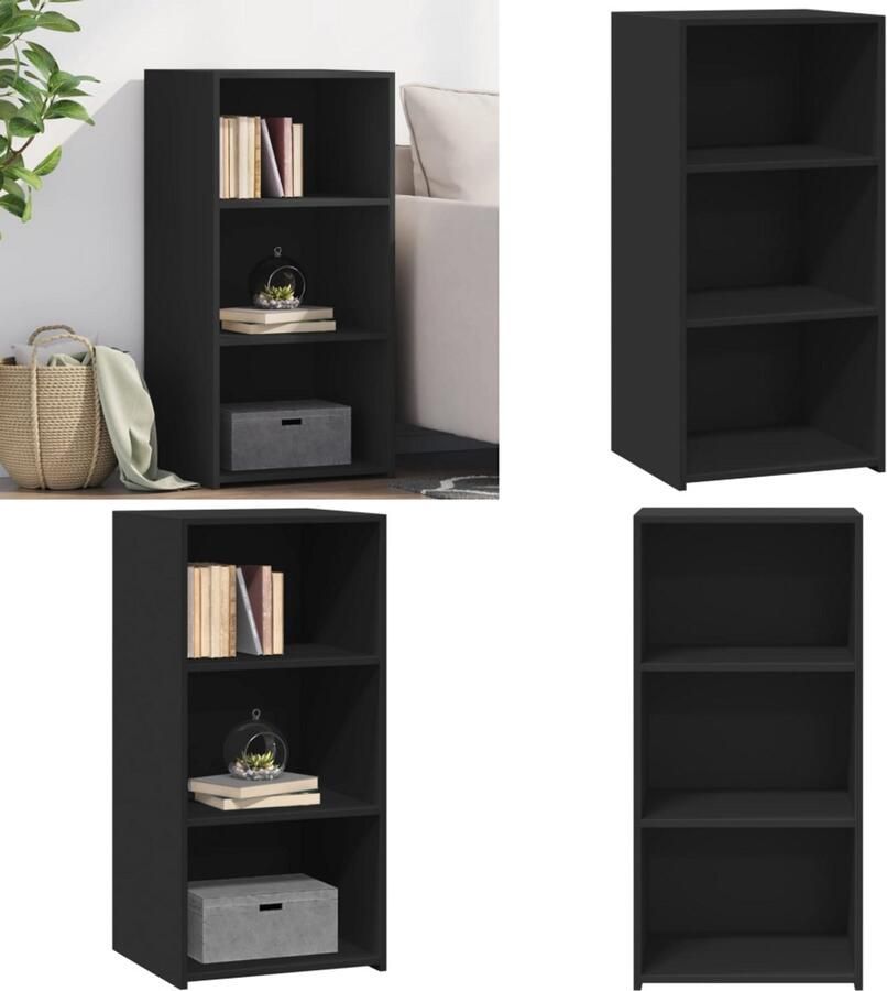 VidaXL Dressoir 45x41x93 cm bewerkt hout zwart Dressoir Dressoirs Kast Wandkast