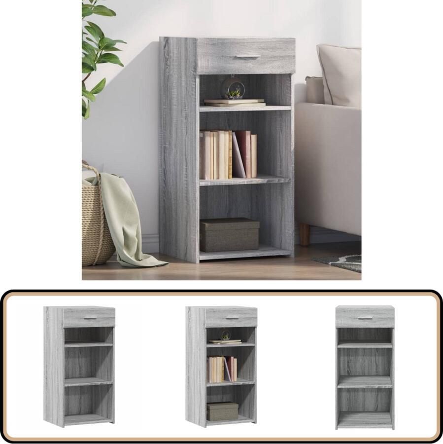 VidaXL Dressoir Grijs Sonoma Eiken 45x42 5x93 cm Dressoir Houten Kast Opbergkast Scandinavisch Design Grijze Kast - Foto 2