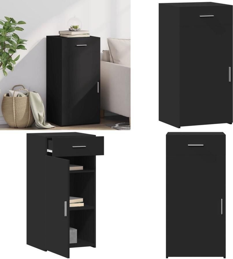 VidaXL Dressoir 45x42 5x93 cm bewerkt hout zwart Dressoir Dressoirs Kast Wandkast