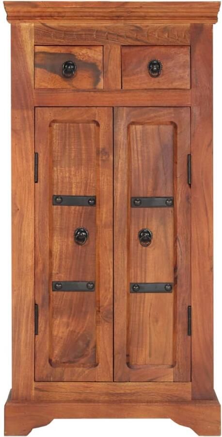 VidaXL Dressoir Massief Acaciahout 50x30x100 cm Dressoir Acacia Houtsoort Vintage Stijl Landelijk Design Opbergmeubel