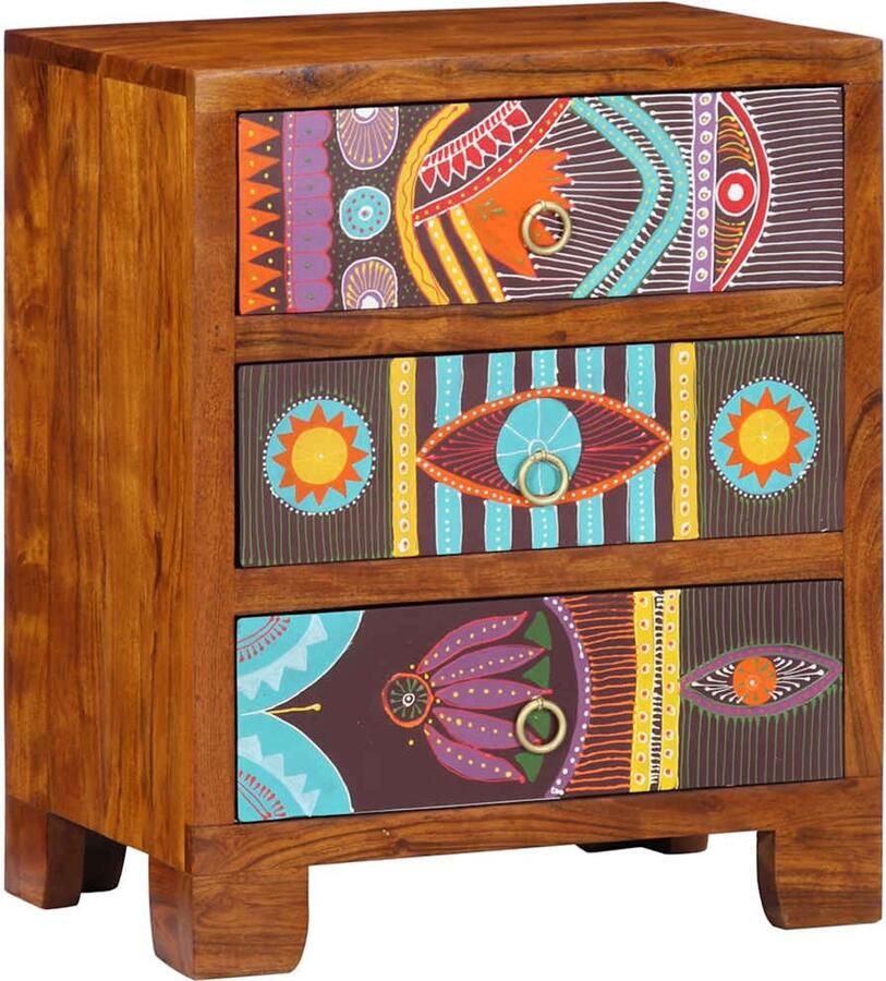 VidaXL Dressoir 50x35x60 massief acaciahout veelkleurig