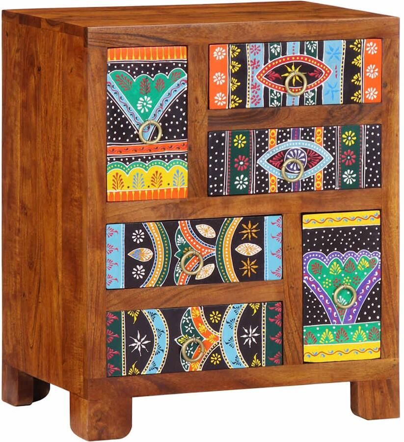 VidaXL Dressoir 50x35x60 massief acaciahout veelkleurig