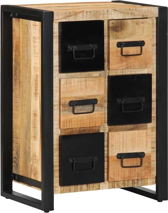 VidaXL Dressoir 50x35x70 cm massief ruw mangohout