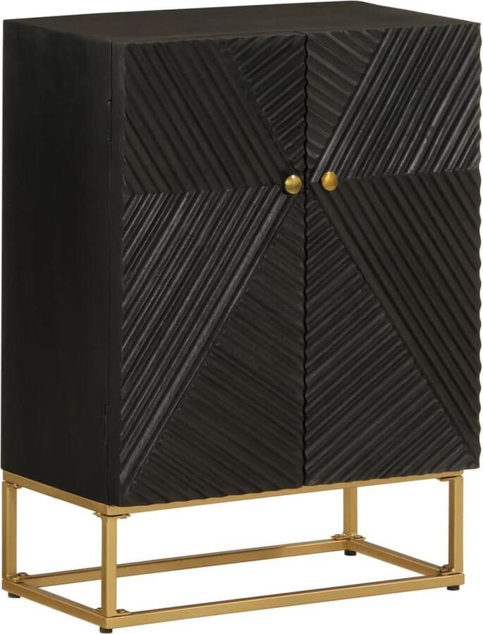 VidaXL -Dressoir-55x30x76-cm-massief-mangohout-en-ijzer-zwart - Foto 6