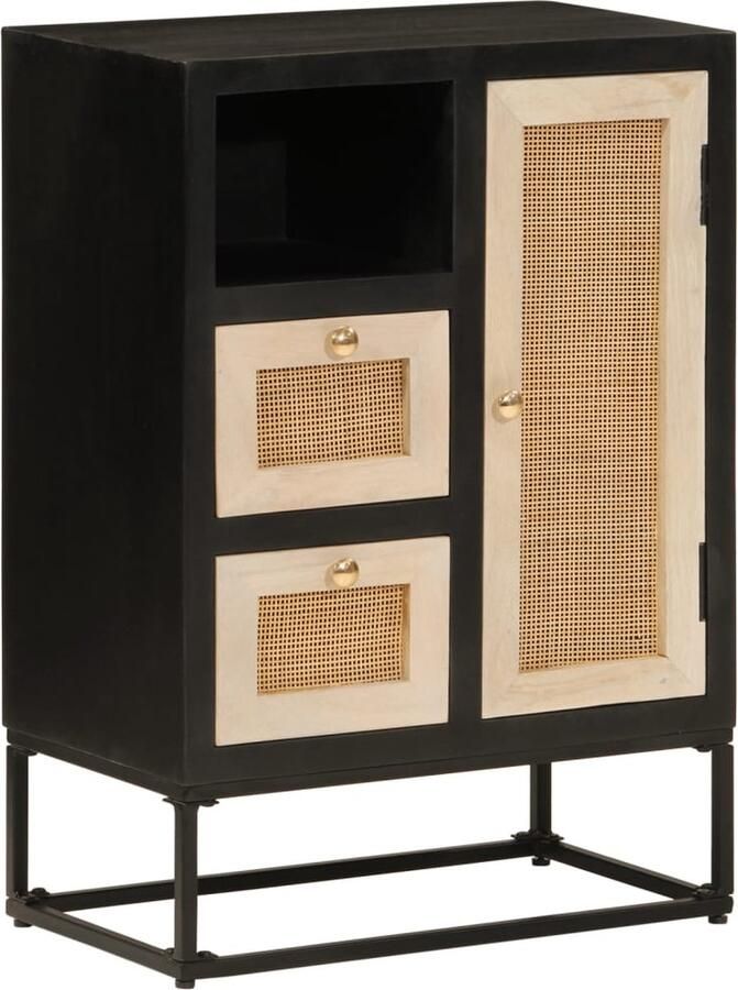 VidaXL -Dressoir-55x30x76-cm-massief-mangohout-en-ijzer-zwart - Foto 5