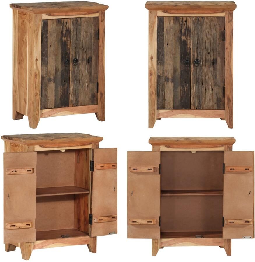 VidaXL Dressoir 55x33x75 cm massief acaciahout en gerecycled hout Dressoir Dressoirs Kast Dressoirkast