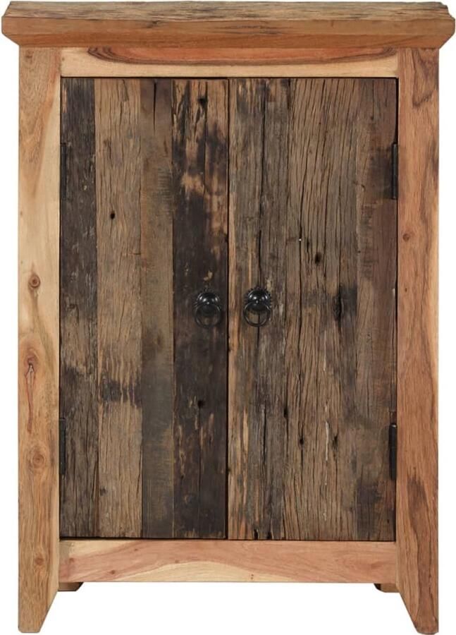 The Living Store Dressoir 55x33x75 cm massief acaciahout en gerecycled hout Dressoir Rustic Meubilair Landelijk Interieur Vintage Dressoir Acacia Hout - Foto 3