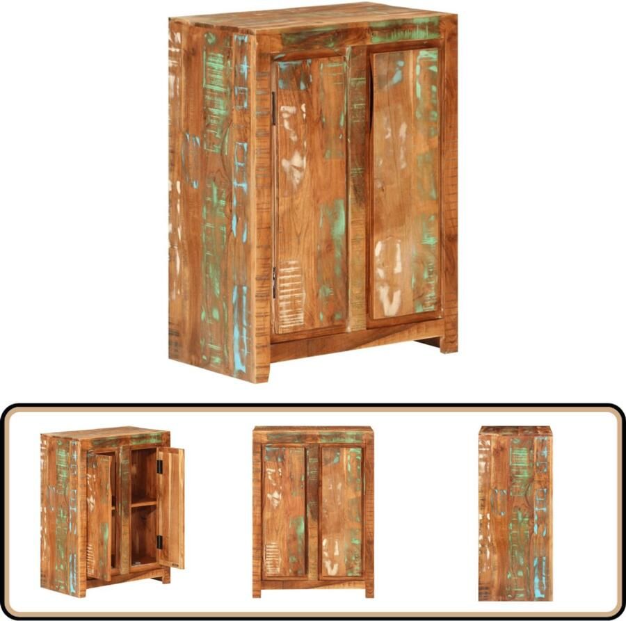 VidaXL Dressoir 55x33x75 cm Massief gerecycled hout Dressoir Houten Dressoir Recycled Wood Furniture Opbergkast Salontafel