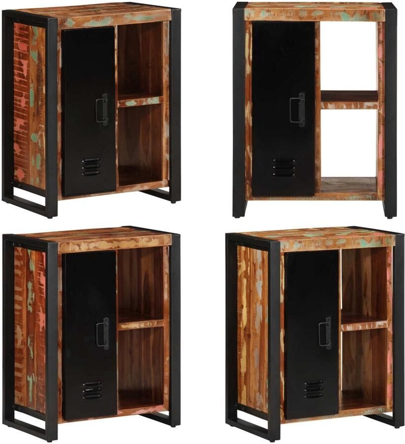 VidaXL Dressoir 55x35x70 cm massief gerecycled hout meerkleurig Dressoir Dressoirs Kast Wandkast - Foto 2