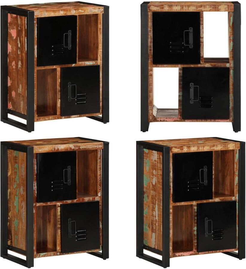 VidaXL Dressoir 55x35x70 cm massief gerecycled hout meerkleurig Dressoir Dressoirs Kast Wandkast